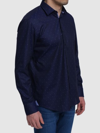 Синяя рубашка BOSS: фото 3 - Invogue