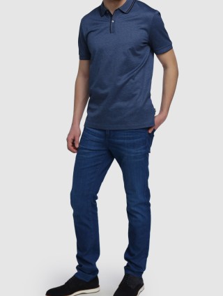 Синее  поло BOSS: фото 1 - Invogue