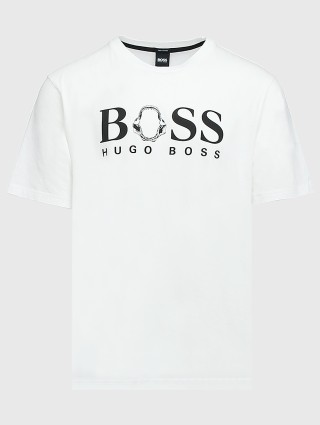 Молочная футболка BOSS: фото - Invogue