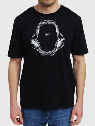 Чёрная футболка BOSS: фото 3 - Invogue