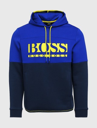 Синее  худи BOSS: фото - Invogue