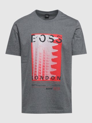 Серая футболка BOSS: фото - Invogue