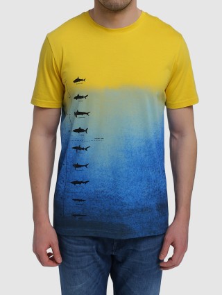 Жёлтая футболка BOSS: фото 3 - Invogue