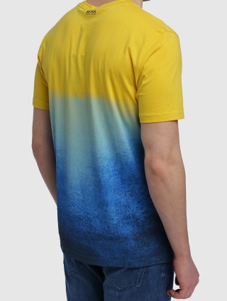 Жёлтая футболка BOSS: фото 4 - Invogue