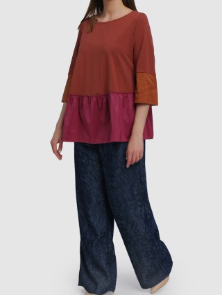 Тёмно-розовая блуза MARINA RINALDI: фото 1 - Invogue