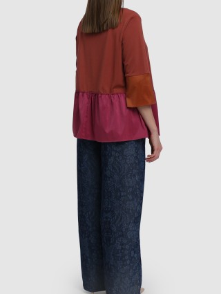 Тёмно-розовая блуза MARINA RINALDI: фото 3 - Invogue