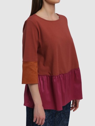 Тёмно-розовая блуза MARINA RINALDI: фото 2 - Invogue