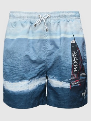 Синие шорты пляж BOSS: фото - Invogue