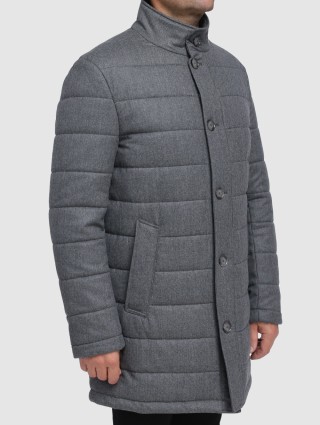 Серое пальто BOSS: фото 2 - Invogue