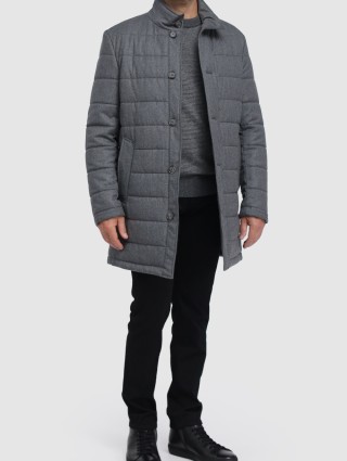 Серое пальто BOSS: фото 1 - Invogue