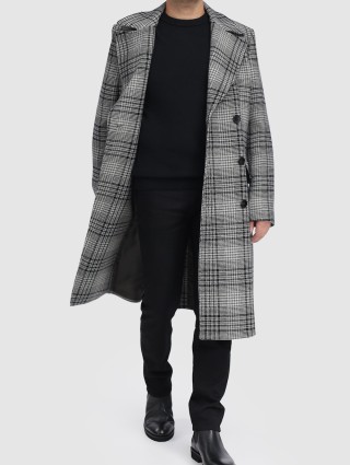 Серое пальто BOSS: фото 1 - Invogue