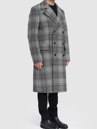 Серое пальто BOSS: фото 2 - Invogue