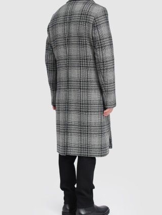 Серое пальто BOSS: фото 3 - Invogue