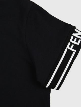 Чорна футболка FENDI KIDS : фото 2 - Invogue