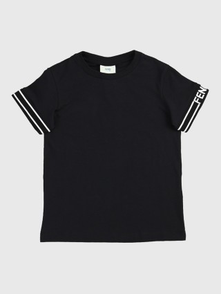 Чорна футболка FENDI KIDS : фото - Invogue