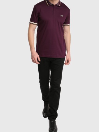 Фиолетовое поло BOSS: фото 1 - Invogue