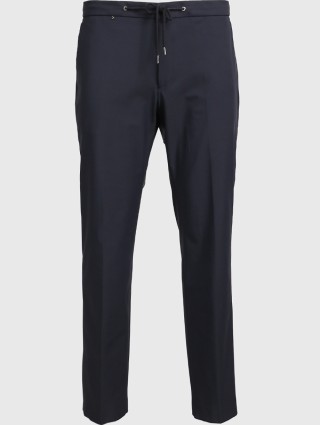 Тёмно-синие брюки BOSS: фото - Invogue