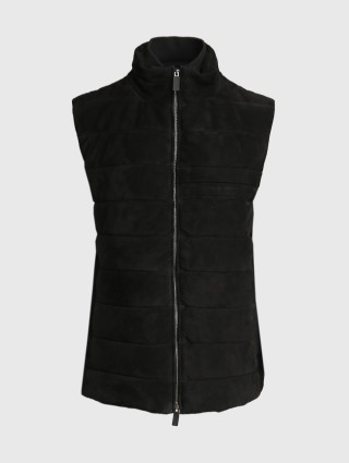 Чёрный жилет кожа BOSS: фото - Invogue