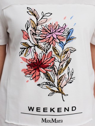 Белая футболка WEEKEND MAX MARA: фото 4 - Invogue