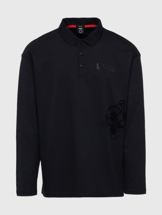 Черное поло BOSS: фото - Invogue