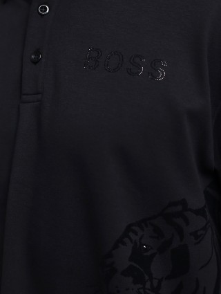 Черное поло BOSS: фото 4 - Invogue