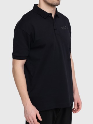 Черное поло BOSS: фото 2 - Invogue