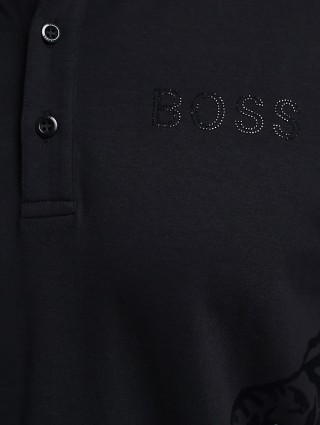 Черное поло BOSS: фото 4 - Invogue