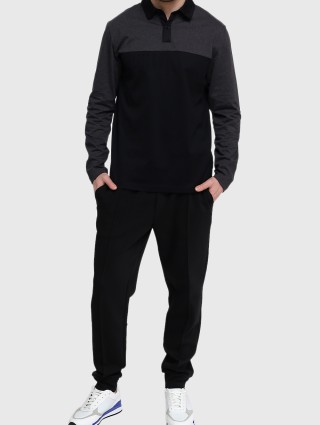 Черное поло BOSS: фото 1 - Invogue