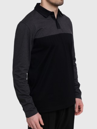 Черное поло BOSS: фото 2 - Invogue