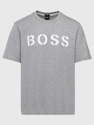 Серебристая футболка BOSS: фото - Invogue