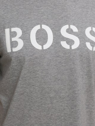 Серебристая футболка BOSS: фото 4 - Invogue