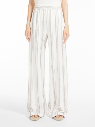 Молочные брюки MAX MARA: фото 1 - Invogue