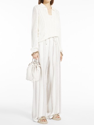 Молочные брюки MAX MARA: фото 3 - Invogue