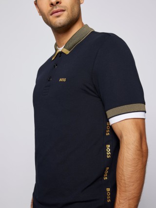 Темно-синее поло BOSS: фото 3 - Invogue