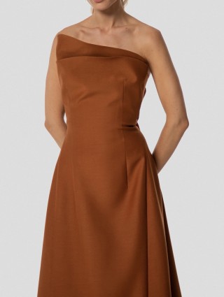 Коричневое платье LITKOVSKAYA: фото 1 - Invogue