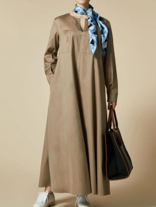 Коричневое платье MARINA RINALDI: фото 3 - Invogue