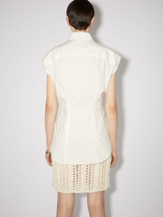 Біла сорочка Acne Studios з коротким рукавом: фото 2 - Invogue