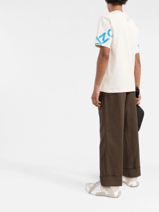 Кремовая футболка KENZO: фото 2 - Invogue