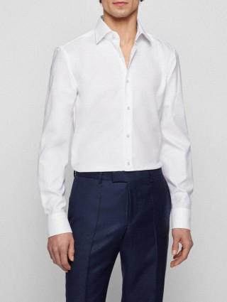 Белая рубашка BOSS: фото 1 - Invogue