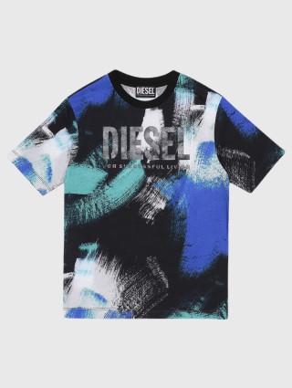 Чорна футболка DIESEL KIDS : фото - Invogue