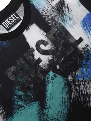 Чорна футболка DIESEL KIDS : фото 2 - Invogue