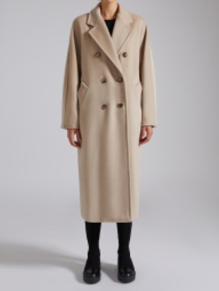 Бежевое пальто MAX MARA из шерсти и кашемира: фото 1 - Invogue