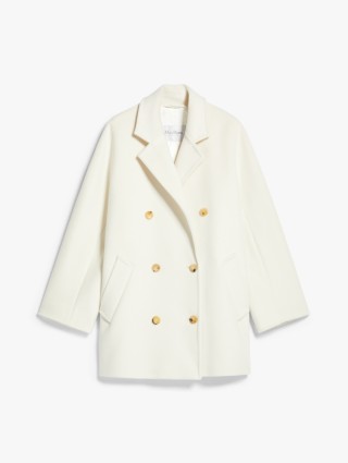 Біле пальто MAX MARA з вовни та кашеміру: фото - Invogue