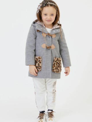 Сіре пальто MONNALISA: фото 4 - Invogue