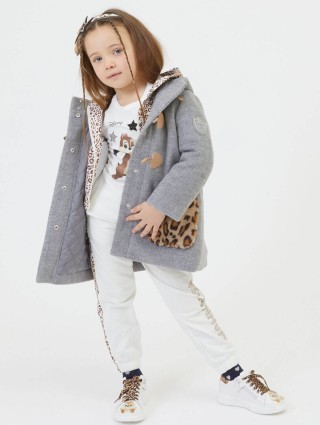 Сіре пальто MONNALISA: фото 5 - Invogue