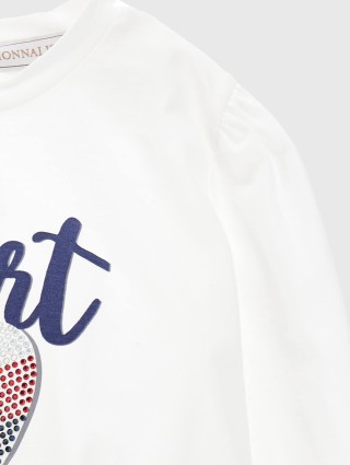 Белый джемпер MONNALISA: фото 3 - Invogue