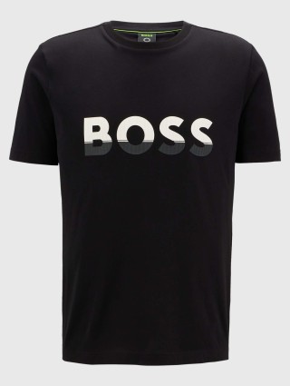 Чёрная футболка BOSS: фото - Invogue