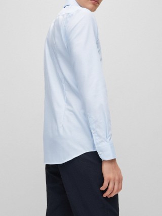 Голубая рубашка BOSS: фото 2 - Invogue