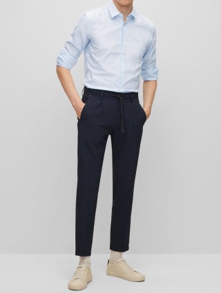 Голубая рубашка BOSS: фото 4 - Invogue