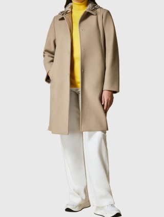 Бежеве пальто MARINA RINALDI : фото 4 - Invogue